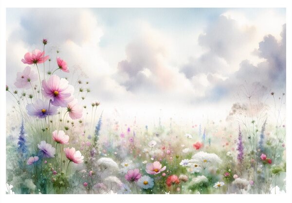 Obraz romantická kvetinová lúka