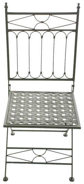 Kovová skladacia stolička Asina (SET 2 ks) - Zelená antik