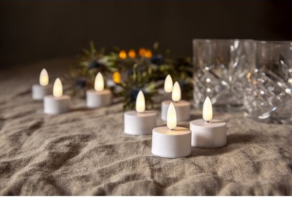 Čajová LED sviečka Flamme White – set 2 ks