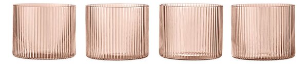 Ferm Living Poháre Ripple Low set 4ks, blush