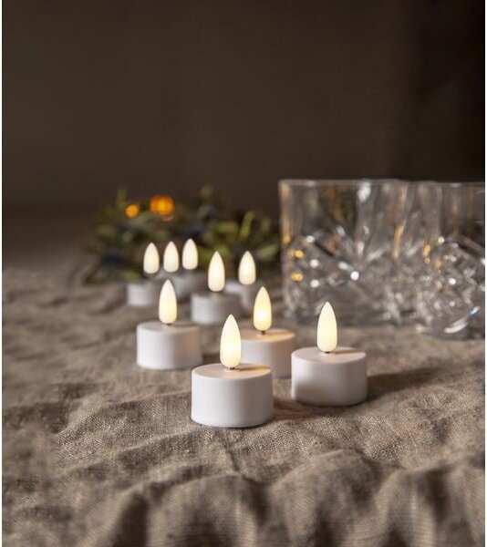 Čajová LED sviečka Flamme White – set 2 ks