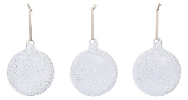 Ferm Living Vianočné banky Flurry L set 3ks, white