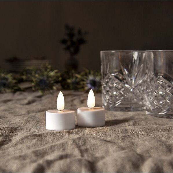 Čajová LED sviečka Flamme White – set 2 ks