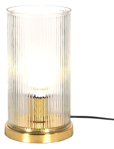 Zlatá stolná lampa se skleněným stínidlem - Ø 15*27 cm E27/max 1*40W - Clayre & Eef
