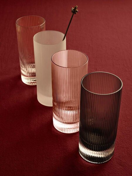 Ferm Living Sklenice Ripple Highball set 2ks, blush