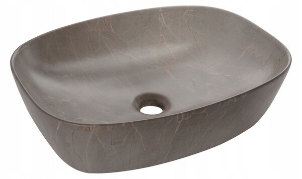 Basaro Gaja, umývadlo na dosku 510×395×140 mm, imitácia kameňa matná, BAS-U1002