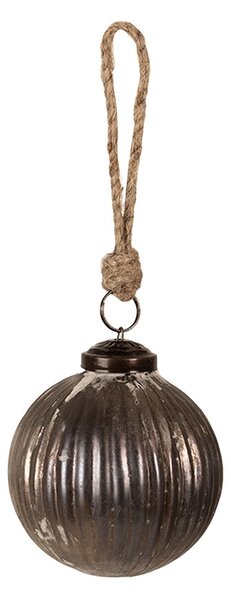 Granitová skleněná vroubkovaná vianočná ozdoba S - Ø 8*8 cm - Clayre & Eef