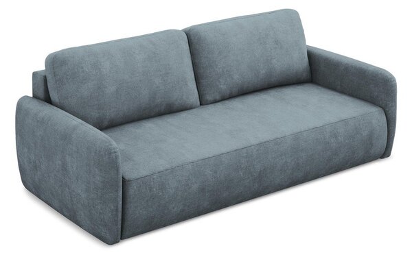 Sivomodrá ženilková rozkladacia/s úložným priestorom pohovka 218 cm Lilo – Makamii