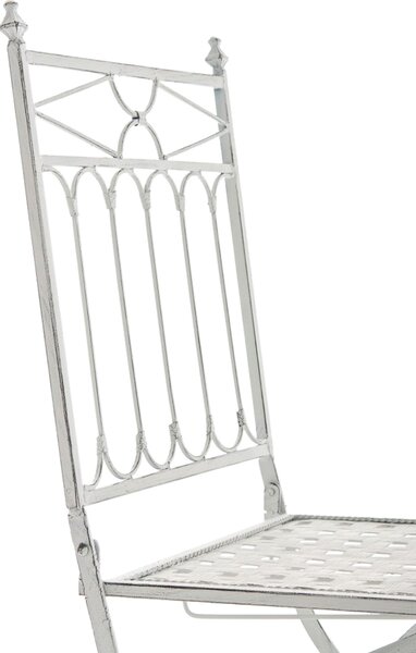 Kovová skladacia stolička Asina (SET 2 ks) - Biela antik