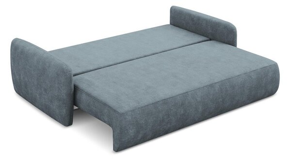 Sivomodrá ženilková rozkladacia/s úložným priestorom pohovka 218 cm Lilo – Makamii
