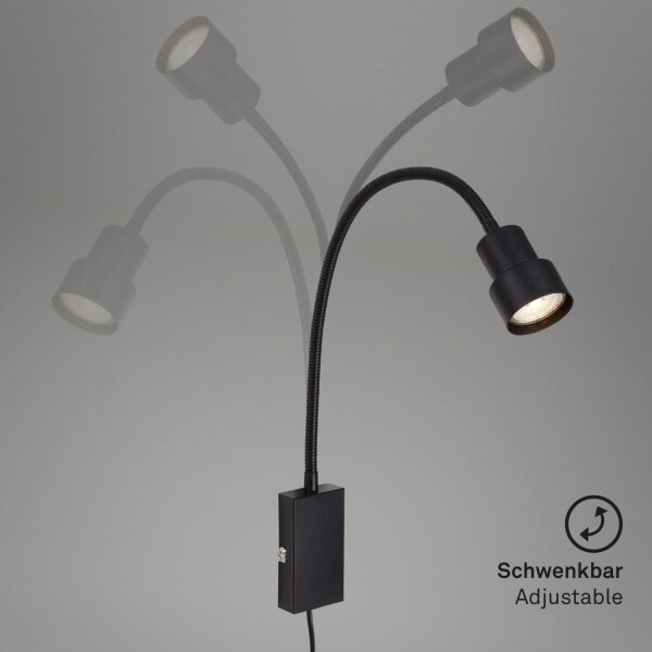 Briloner 2085-015 - LED Dotyková nástenná lampa TUSI 1xGU10/5W/230V čierna