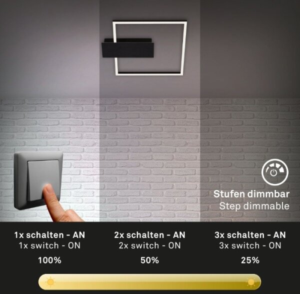 Briloner 3544-015 - LED Stmievateľné stropné svietidlo NICO LED/12W/230V čierna