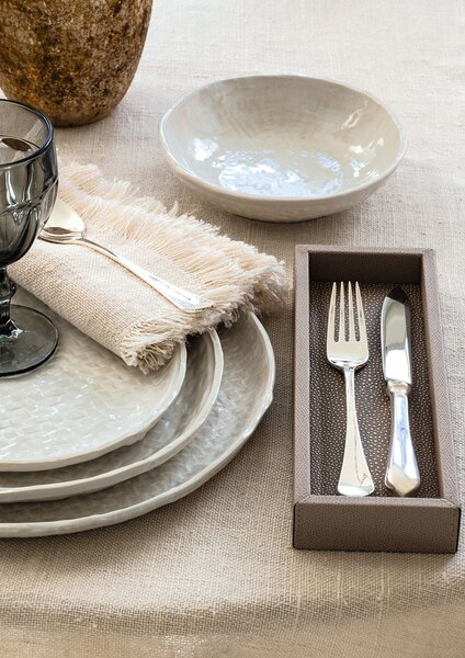 Sada nerezových príborov Curved Silver – set 4 ks
