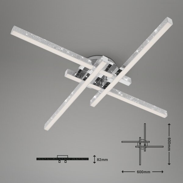 Brilo - LED Prisadený luster REY 4xLED/5W/230V lesklý chróm
