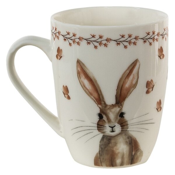 Porcelánový hrnček Rustic Easter Bunny - 12*8*10 cm / 350 ml - Clayre & Eef
