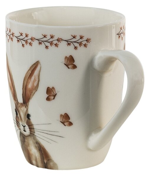 Porcelánový hrnček Rustic Easter Bunny - 12*8*10 cm / 350 ml - Clayre & Eef