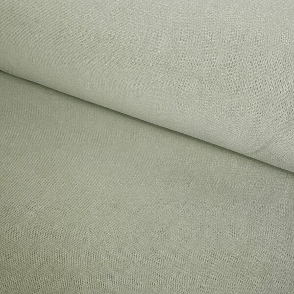 Metráž Teplákovina Počesaná 100% bavlna Washed 400g - Zelená khaki svetlá