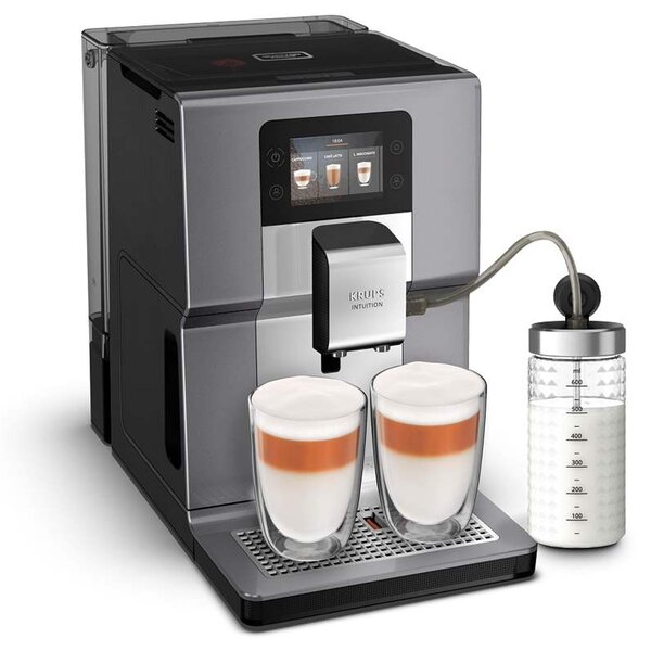 Automatický kávovar Krups Intuition Preference Plus EA875E10 chrome & milk pot