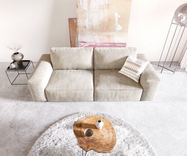 DELIFE Veľká pohovka Lanzo 230x95 cm manšester béžová