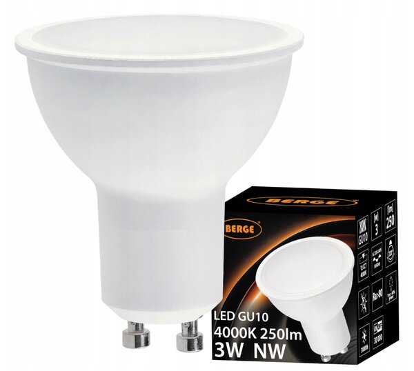 Sada 6 LED žiaroviek GU10 3W 250lm 4000K - neutrálna biela