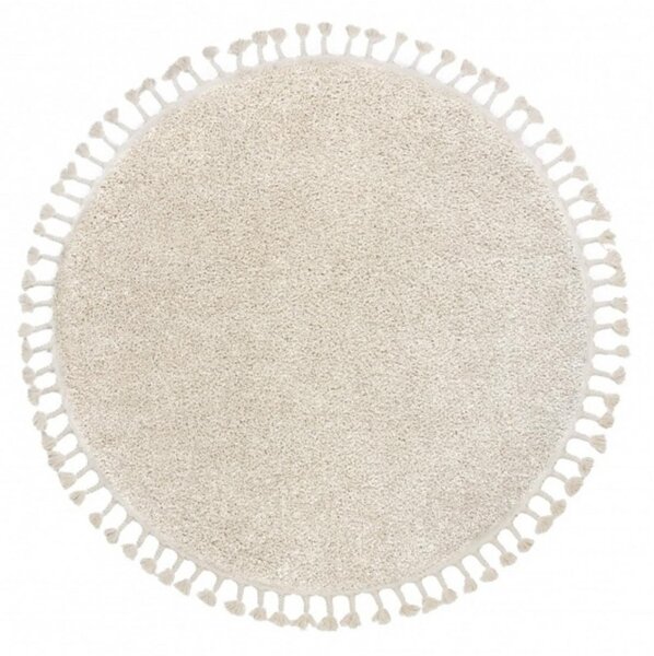 Kusový koberec Shaggy Berta krémový kruh 120cm