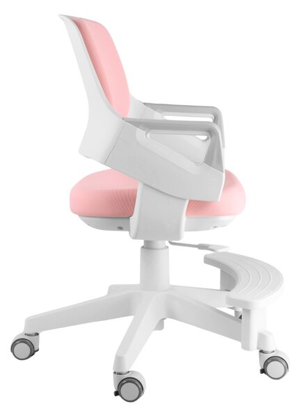 Detská rastúca stolička Neoseat KIDDY FIVE — látka, prateľný poťah, ružová