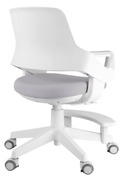 Detská rastúca stolička Neoseat KIDDY FIVE — látka, prateľný poťah, sivá