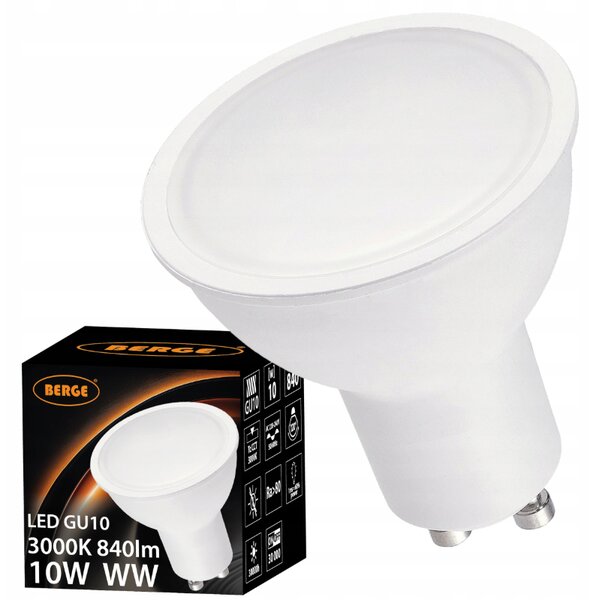 Sada 10x GU10 LED žiaroviek 10W - tepla biela