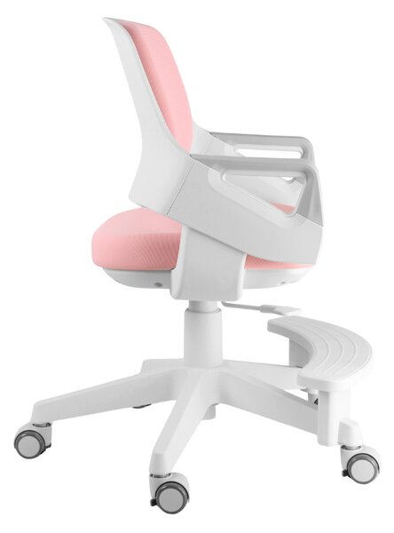 Detská rastúca stolička Neoseat KIDDY FIVE — látka, prateľný poťah, ružová