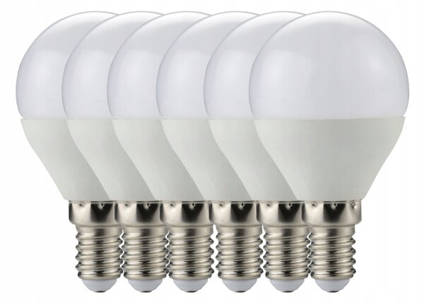 Sada 6 LED žiaroviek E14 7W G45 600lm Farba - neutrálna biela