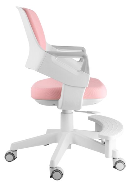 Detská rastúca stolička Neoseat KIDDY FIVE — látka, prateľný poťah, ružová