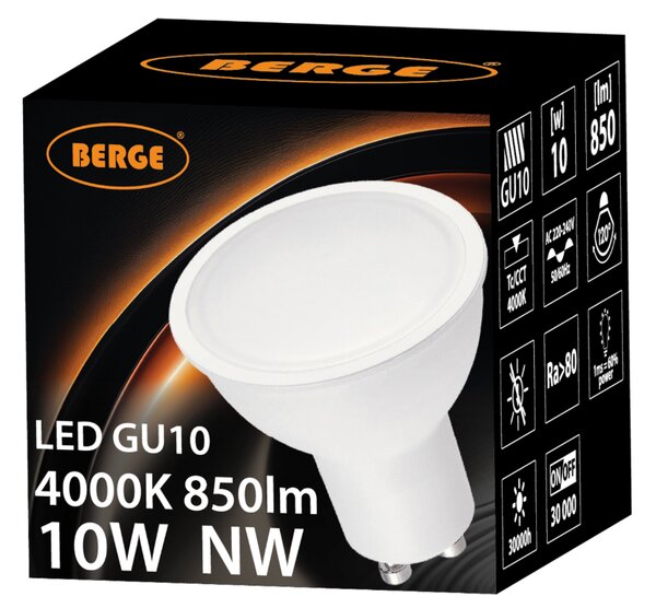 Sada 10x GU10 LED žiaroviek 10W 850lm - neutrální biela