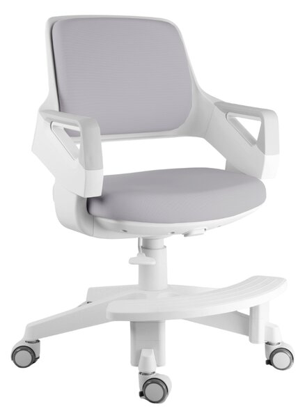 Detská rastúca stolička Neoseat KIDDY FIVE — látka, prateľný poťah, sivá