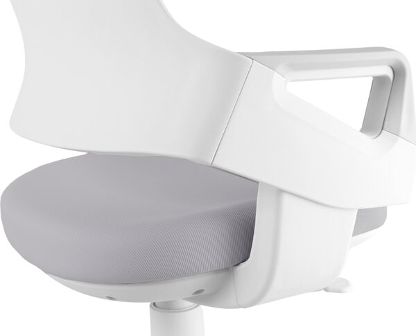 Detská rastúca stolička Neoseat KIDDY FIVE — látka, prateľný poťah, sivá