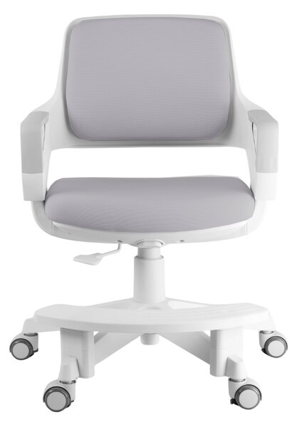 Detská rastúca stolička Neoseat KIDDY FIVE — látka, prateľný poťah, sivá