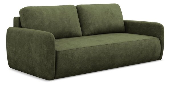 Zelená ženilková rozkladacia/s úložným priestorom pohovka 218 cm Lilo – Makamii