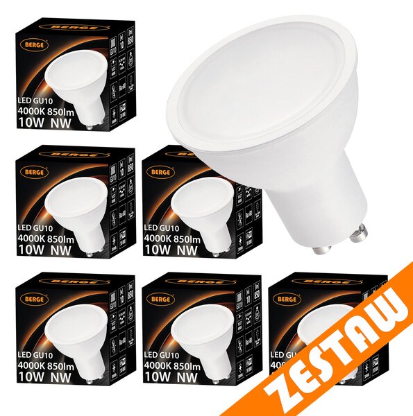 Sada 6 LED žiaroviek GU10 10W 850lm - neutrálná biela