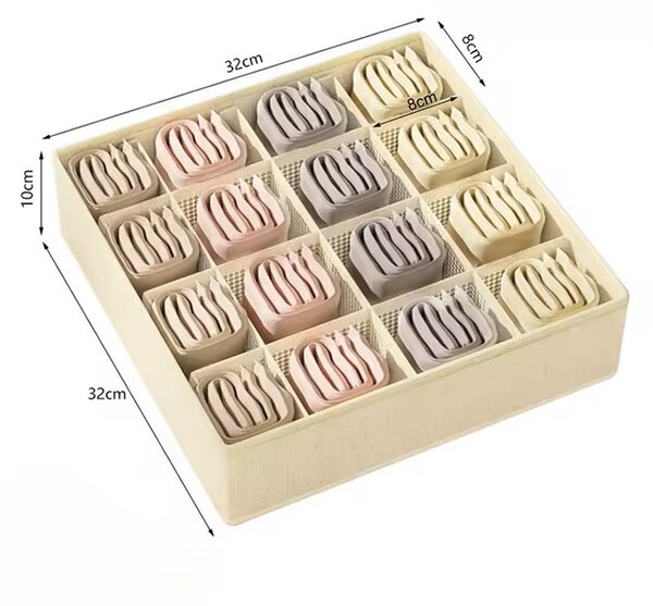 Úložný BOX 32x32x10cm s přihrádkami