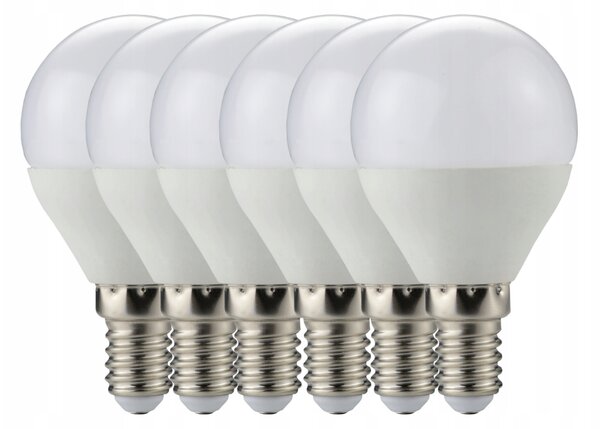 SADA 6x LED žiarovka E14 G45 10W 830lm - tepla biela