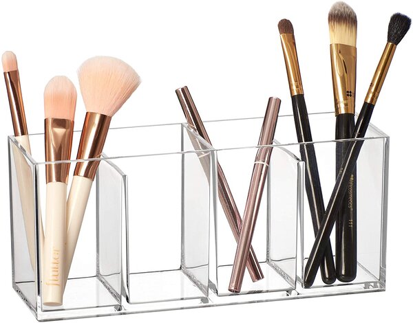 5Five® Transparentný box, 4 priehradky na stojace predmety, SELENA