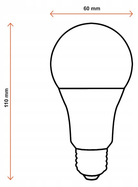 SADA 6x LED žiaroviek E27 A60 15W 1200lm 3000K - tepla biela