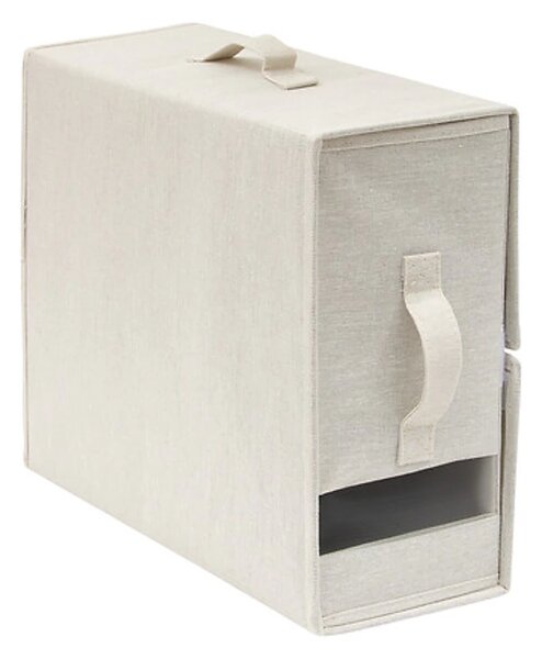 5Five® Ľanový úložný skladací box na posteľnú bielizeň, skladací 40,5 x 15,5 x 31,5 cm - 2ks