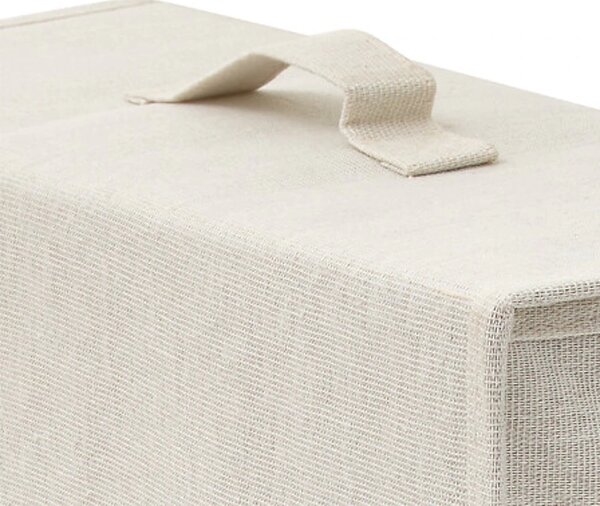 5Five® Ľanový úložný skladací box na posteľnú bielizeň, skladací 40,5 x 15,5 x 31,5 cm - 2ks