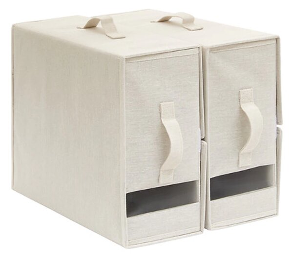 5Five® Ľanový úložný skladací box na posteľnú bielizeň, skladací 40,5 x 15,5 x 31,5 cm - 2ks