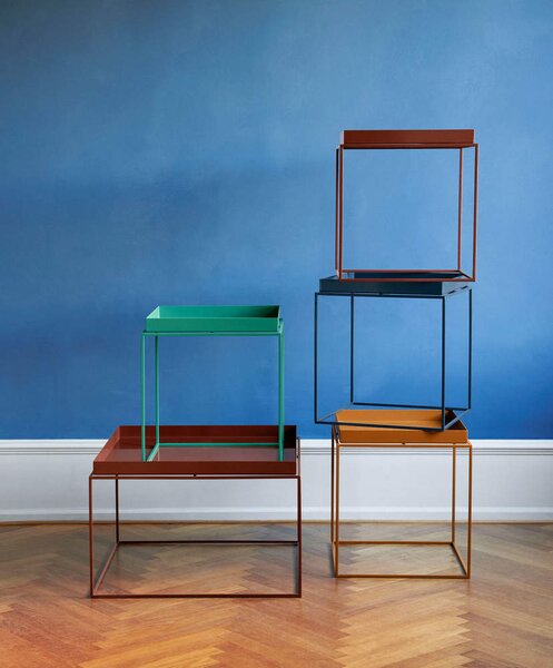 HAY Stolík Tray Side Table Rectangular 40x60, black