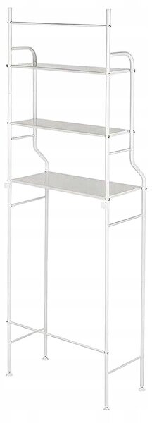 VERK GROUP Kúpeľňový regál nad práčku s 3 policami, biely, 153 x 65 x 25 cm