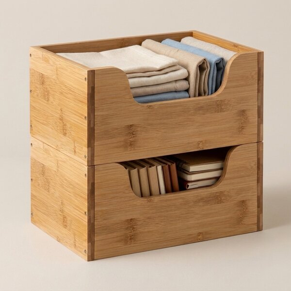 5Five® Stohovateľný bambusový organizér - BAMBO, 31,5 x 15 x 21,5 cm