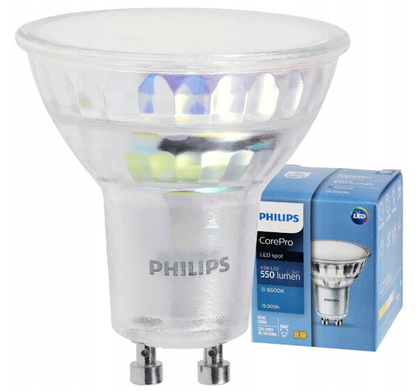 SADA 3x žiarovka Philips GU10 4,9W 550lm 112lm/W 6500K EyeComfort CorePro