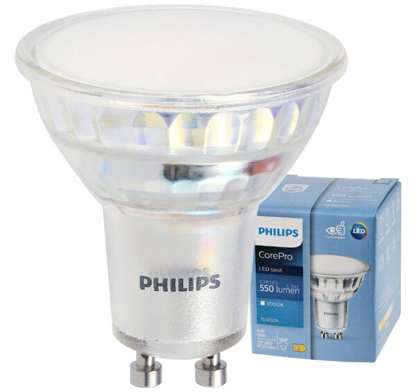 SADA 3x žiarovka Philips GU10 4,9W 550lm 112lm/W 3000K EyeComfort CorePro