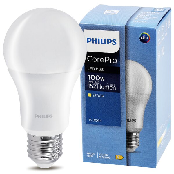 SADA 3x Philips LED žiarovka E27 13W 1521lm 2700K EyeComfort CorePro